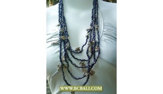 Bali Necklace Multi Strand Bead